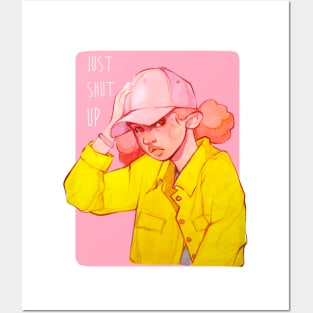 Pink girl illustration Posters and Art